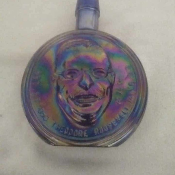Other - Colorful Round Flask with Face Design